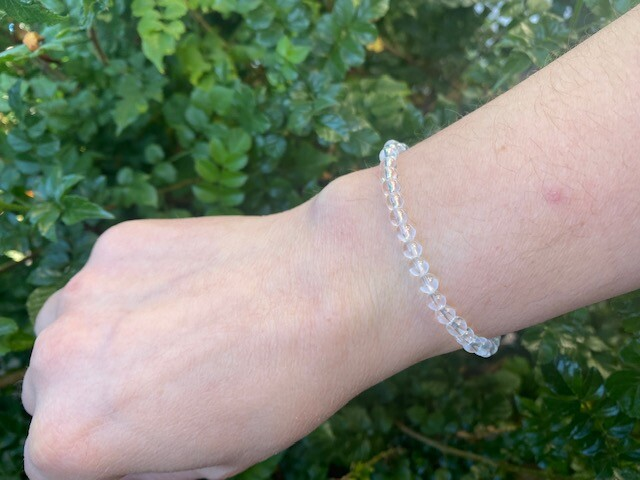 Natural Stone Stretch Bracelet 4mm - Healing Gemstone Beaded thin stackable USA