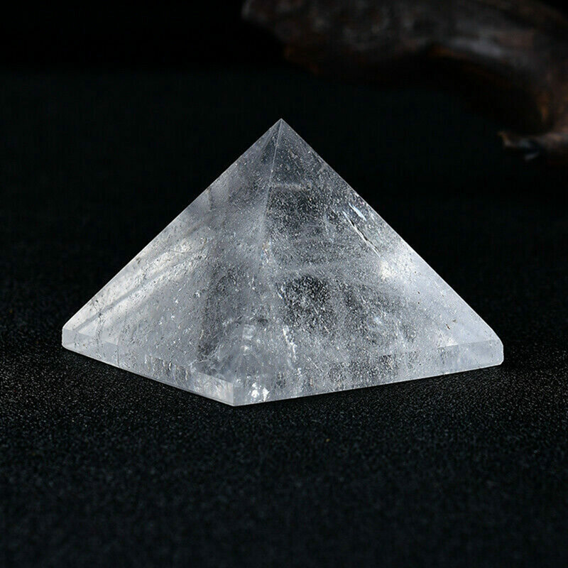 Natural Clear Quartz Crystal Energy Tower Reiki Mineral Pyramid Gemstone Decor