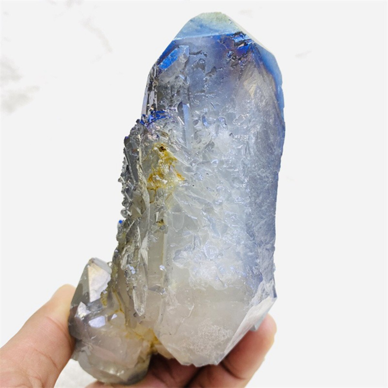 670gColor Flame Aura Electroplate Quartz Crystal Cluster Specimen Healing Stone