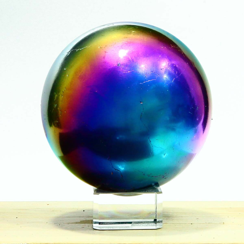 877g Natural Crystal Electroplated Rainbow Crystal Ball Quartz Sphere Healing
