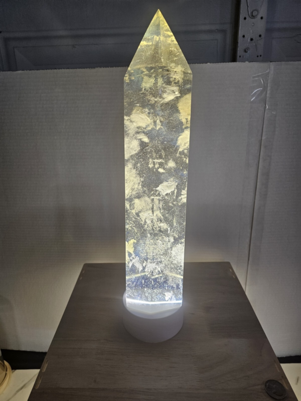 8.9LB 15" Huge Yellow Smelt Melting Quartz Crystal Point Tower Polished Healing