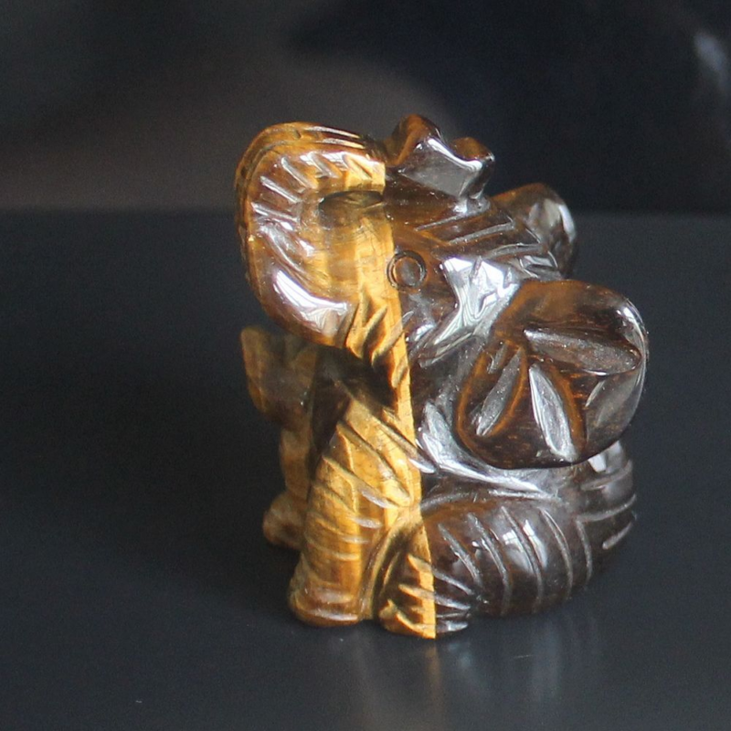 Carved gemstone crystal sitting elephant figurine animal carving home decor 2&apos;&apos;