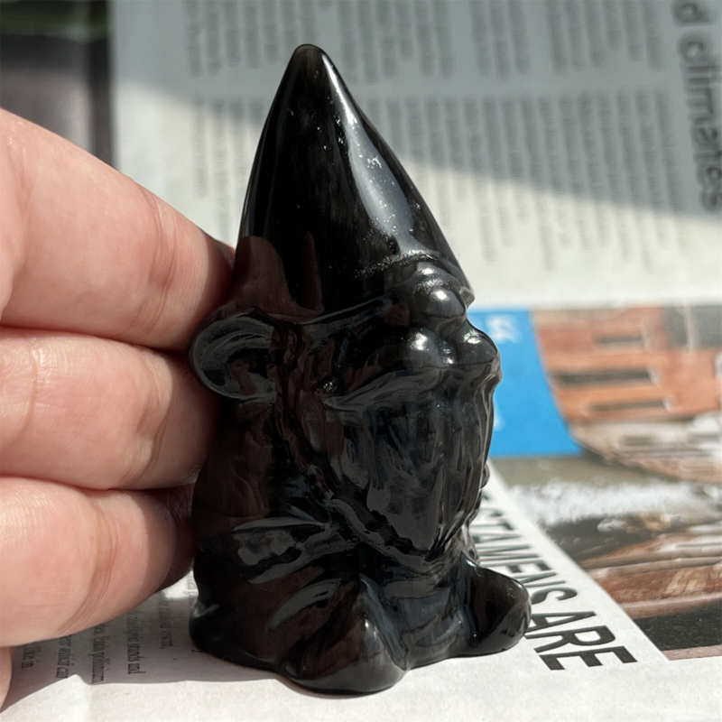 2.7Inch Natural Silver Obsidian Skull Crystal Quartz Carved Dwarf Skull Repair1Pieces