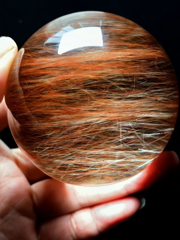Museum Collection Tibetan High Altitude Red Rutilated Ball Sphere Orb Gem 2.48&apos;
