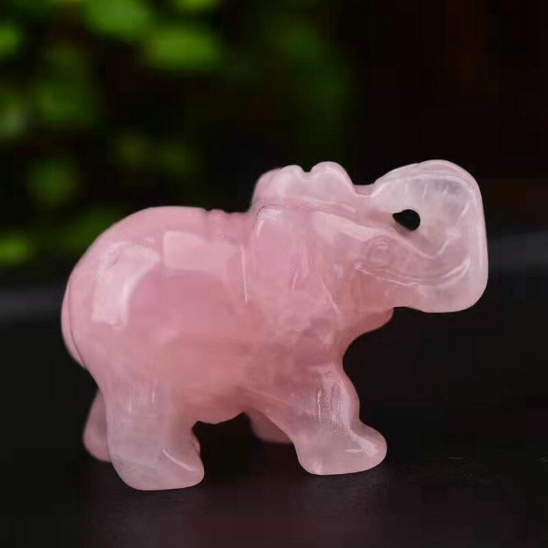 5x Natural Rose Quartz Crystal Carved Elephant Healing Rock Gemstone Animal Gift