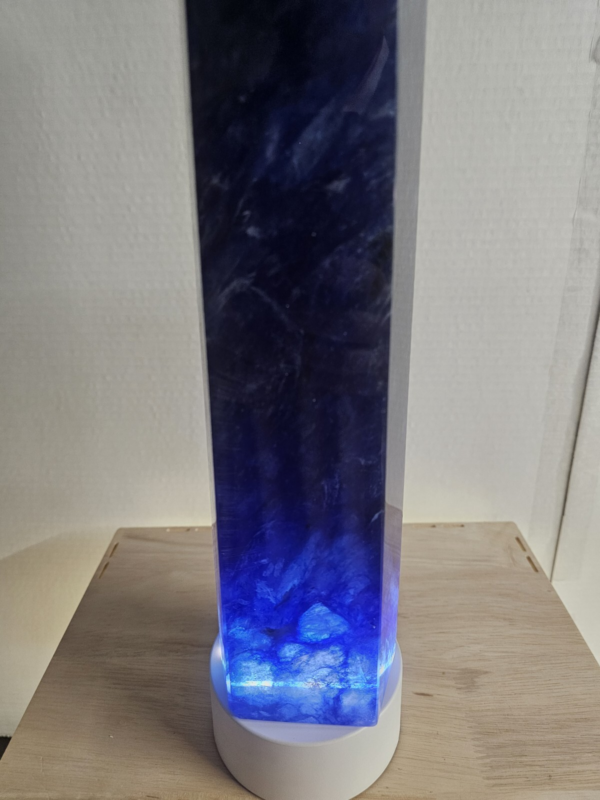 6.8LB 13.7" Huge Blue Smelt Melting Quartz Crystal Point Tower Polished Healing