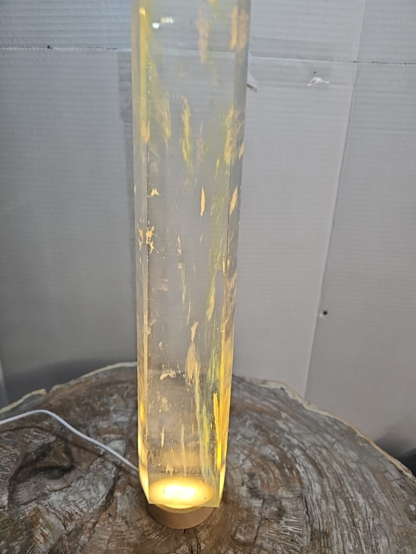 5.3lb Clear Yellow  Smelt  Melting  Quartz  Crystal Point Tower Polished W/Led