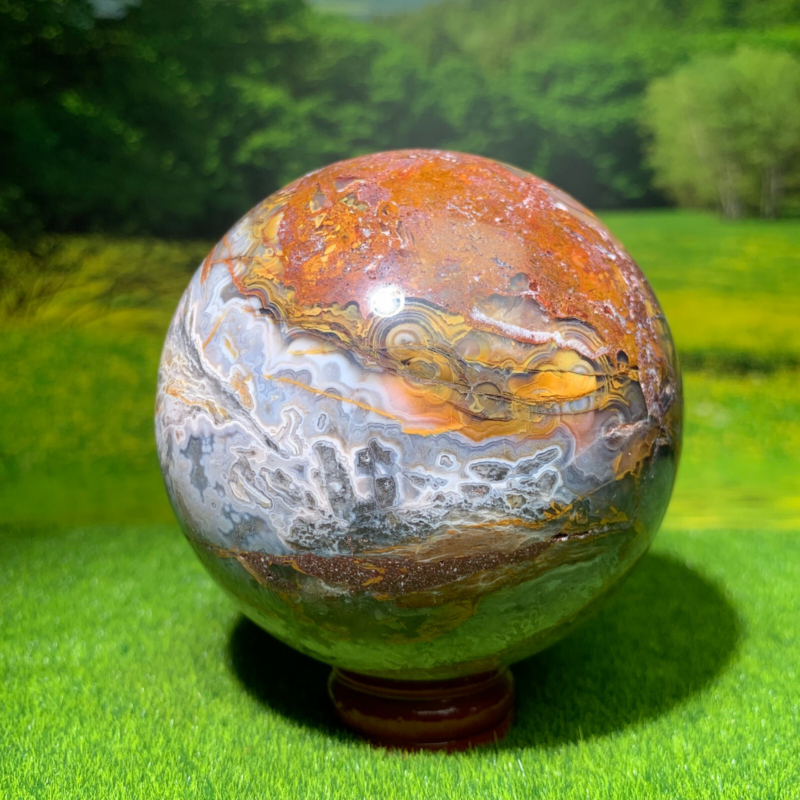 646G Natural mexican stone Quartz Ball Crystal Sphere Mineral Specimen Healing