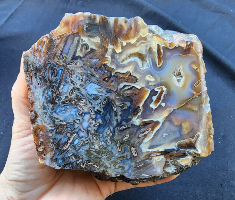 2.5 lbs (1.15 kg) Blue Agate Slab Quartzite, Raw Agate, Agate Rough Lapidary Materials