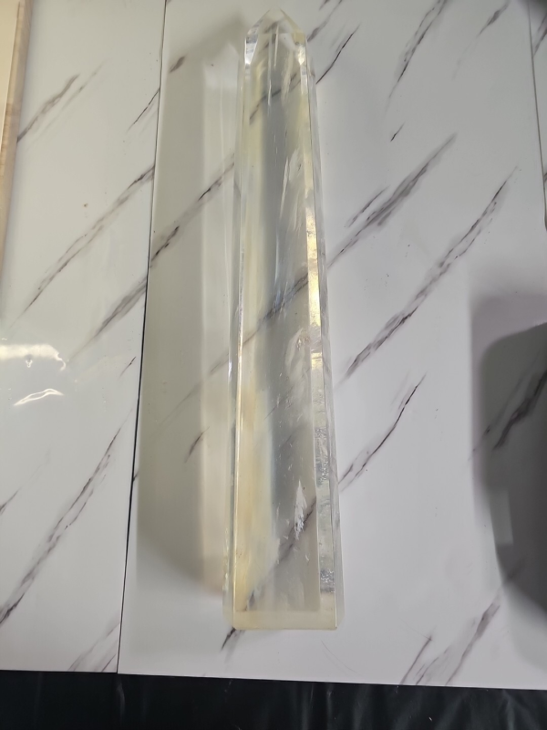 6.08LB  Yellow Smelt Melting Quartz Crystal Point Tower Polished Healing