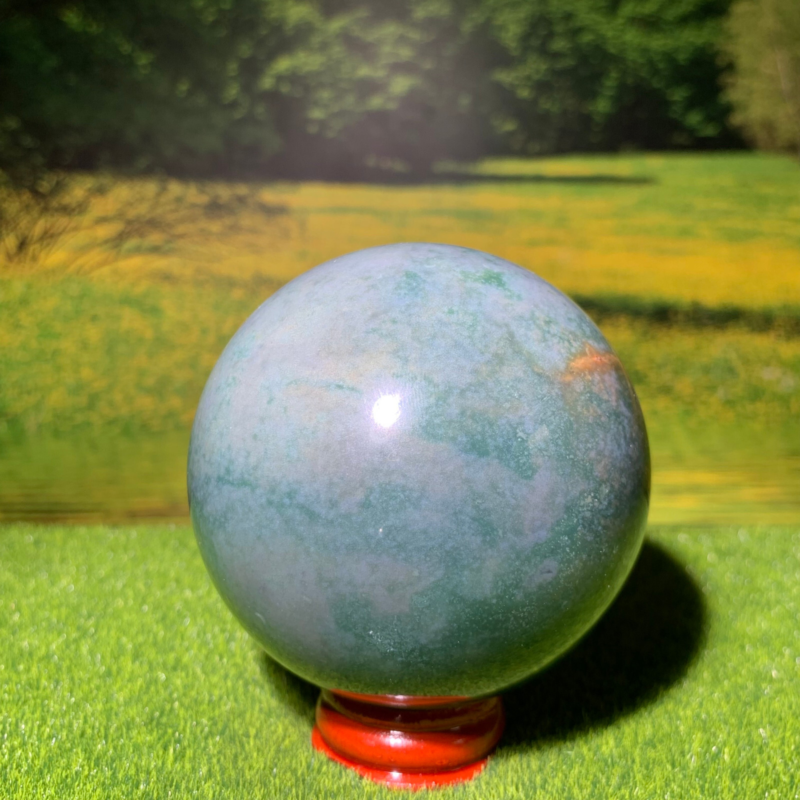 433G Natural Ocean Jasper Quartz Ball Crystal Sphere Mineral Specimen Healing