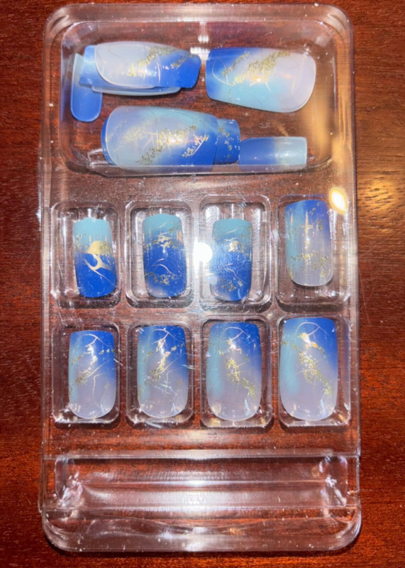 24pcs Press On False Finger Nails Fake Nails Glittered Solid Colours 52 Options