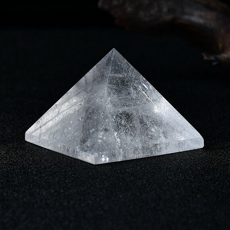 Natural Clear Quartz Crystal Orgone Energy Pyramid Healing Mineral Stone Tower