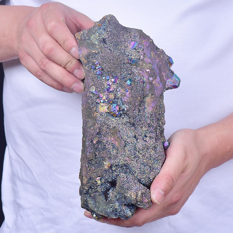 4.94LB Electroplated quartz Calcite mineral specimen for spiritual healing