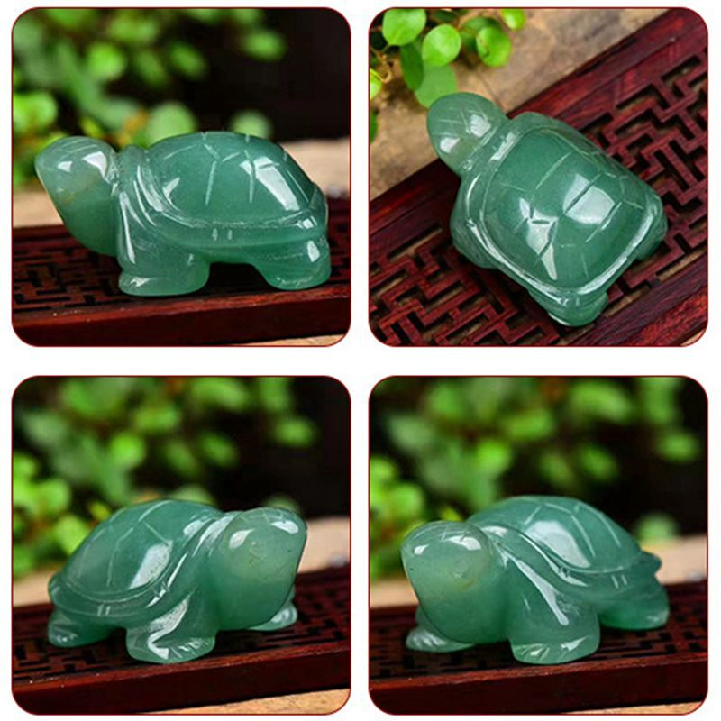 Natural Quartz Carved Longevity Tortoise Crystal Healing Gemstone Animal Turtle