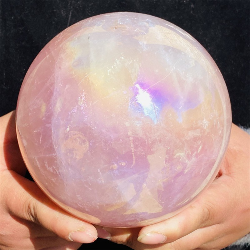 2900g  Rose Crystal Ball Treasure electroplated Powder Healing Sphere