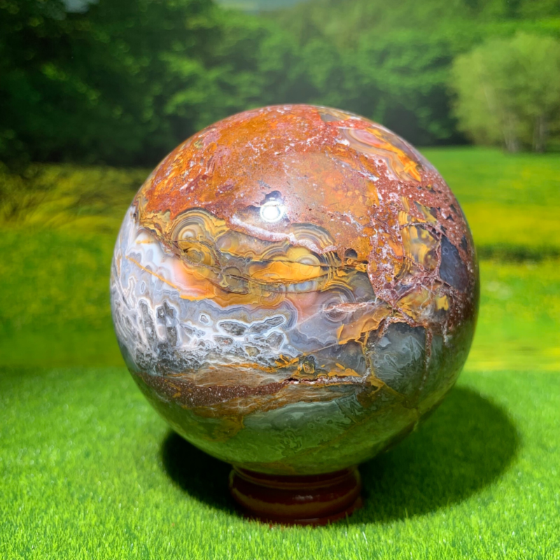 646G Natural mexican stone Quartz Ball Crystal Sphere Mineral Specimen Healing