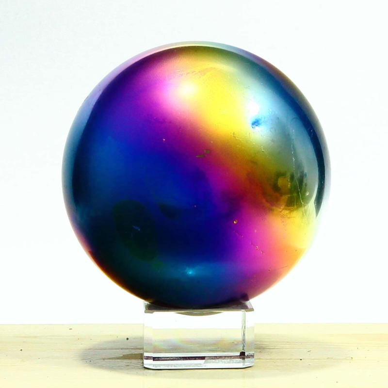 850g Natural Crystal Electroplated Rainbow Crystal Ball Quartz Sphere Healing