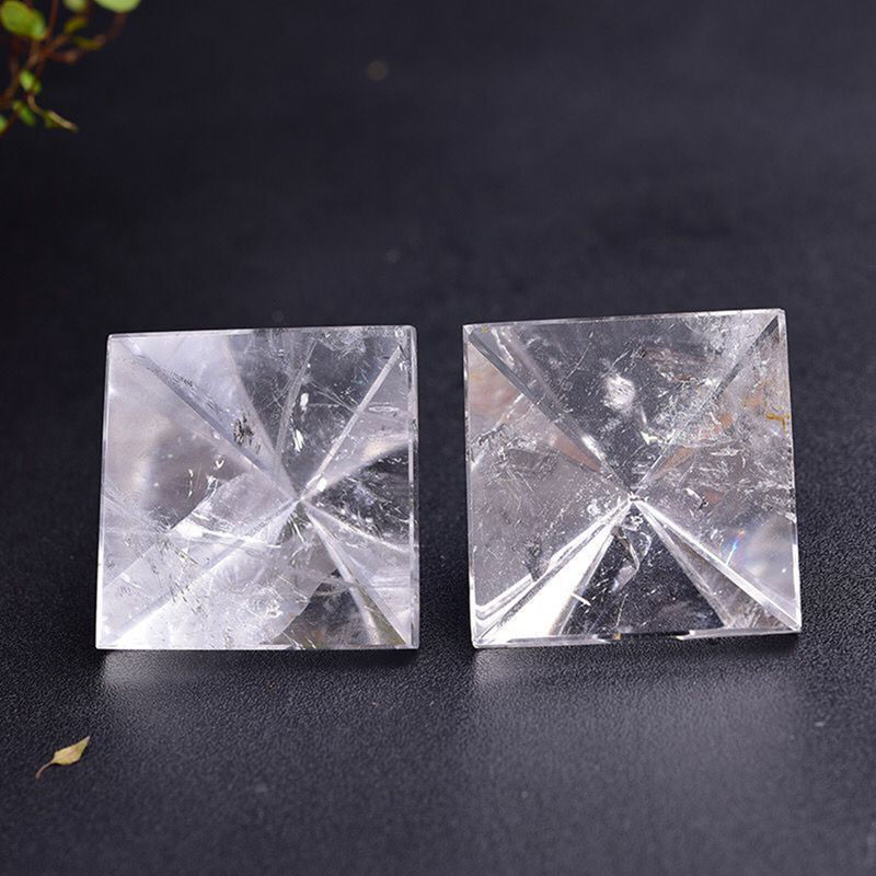 Natural Clear Quartz Crystal Orgone Energy Pyramid Healing Mineral Stone Tower
