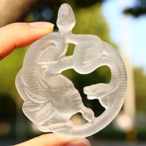 3.1" Hand Carved Natural Gypsum Medusa Reiki Crystal Skull Decor Crystal Gift 1x