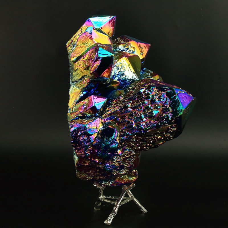 2314g Colourful Crystal Cluster Quartz Mineral Specimen Decoration Electroplate