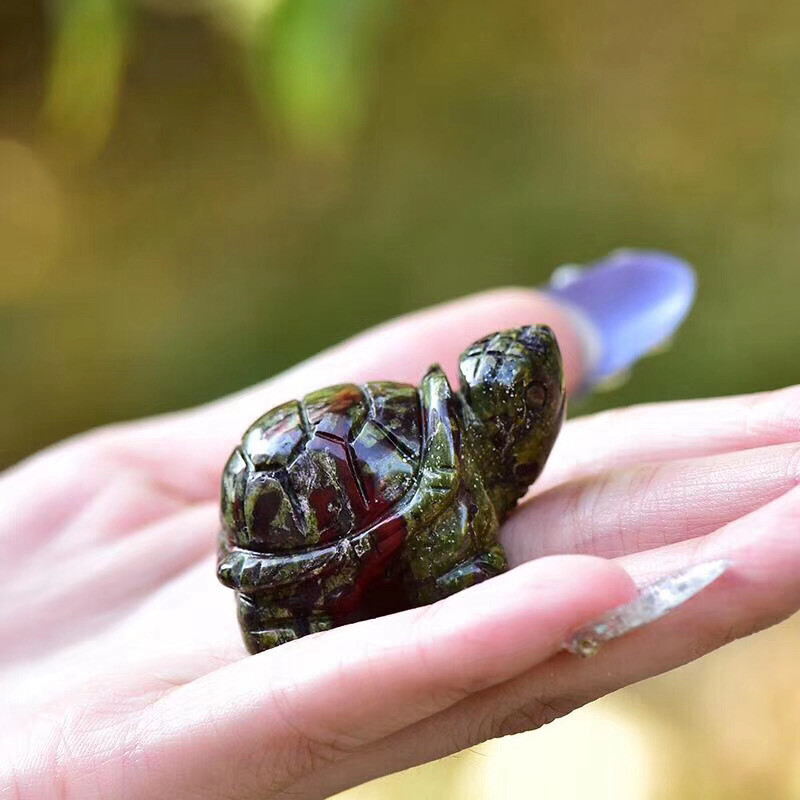 Natural Quartz Carved Longevity Tortoise Crystal Healing Gemstone Animal Turtle