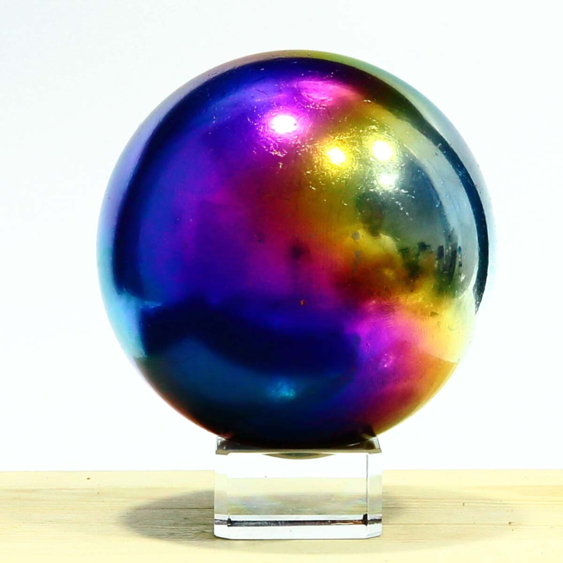 791g Natural Crystal Electroplated Rainbow Crystal Ball Quartz Sphere Healing