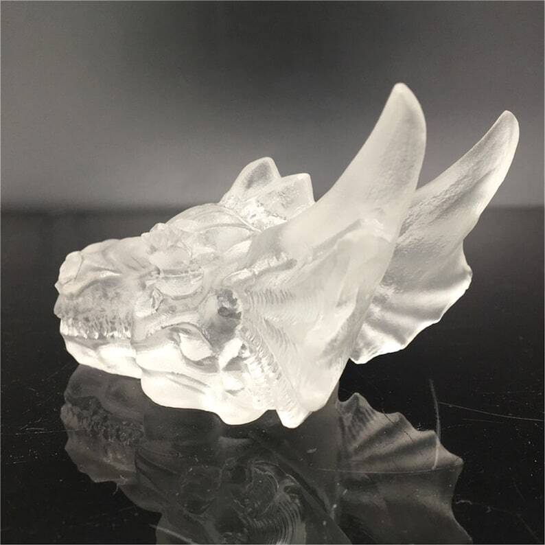 Hand Carved Clear melting stone Dragon Quartz Crystal Specimen,Reiki Healing 1PC