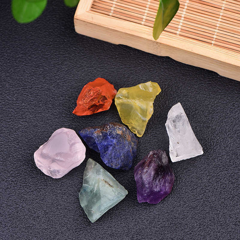 5Sets 7 Chakra Energy Natural Quartz Crystal Rough Reiki Balance Gemstone Gift