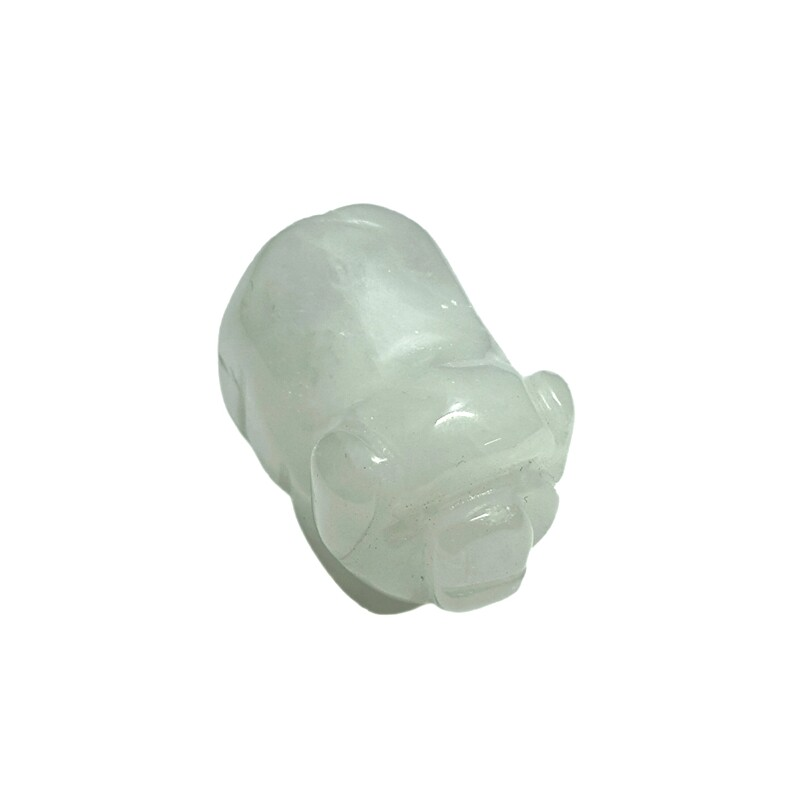 Natural Quartz Crystal Skull Carved Pig Healing Stone Wild Boar Piggy Animal Gem