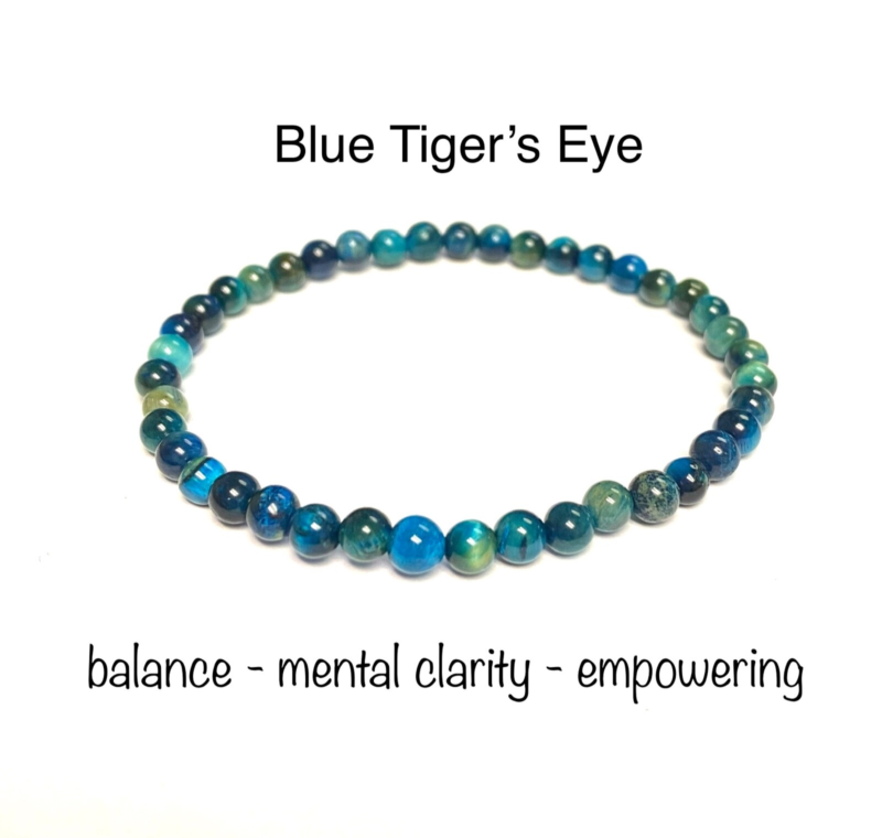 Natural Stone Stretch Bracelet 4mm - Healing Gemstone Beaded thin stackable USA