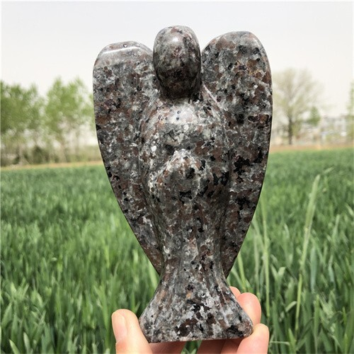 630g Natural Yooperlite Angel Hand Carved Reiki Quartz Crystal Skull Specimen Cr