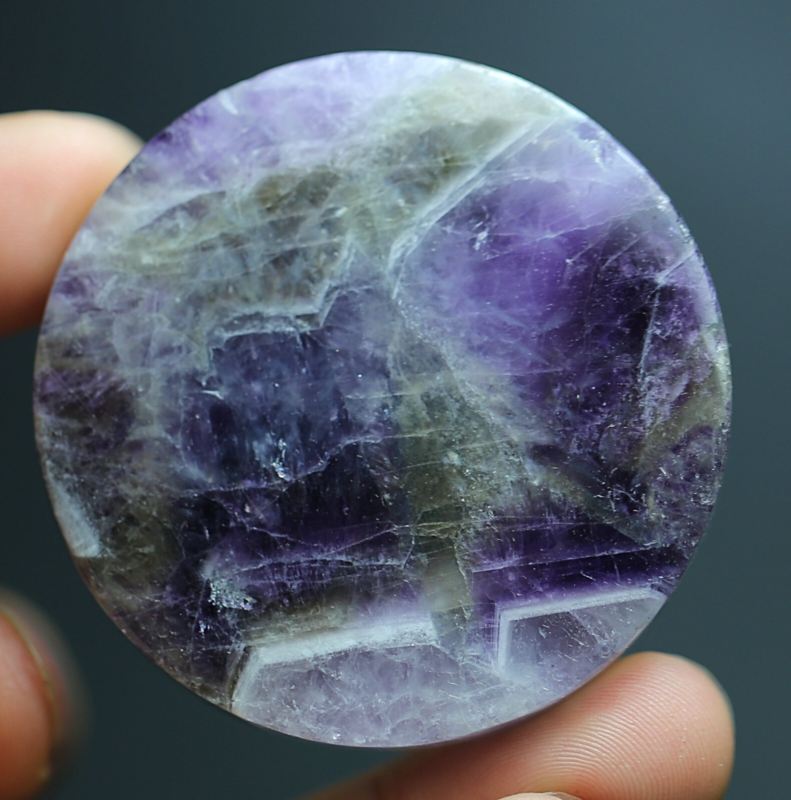 226Ct Natural Purple Crystal Amethyst "pyramid" Quartz Pendant Polished