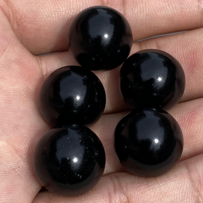 10pcs Natural Obsidian  Ball Quartz Crystal Sphere 15mm+ Polishing Healing