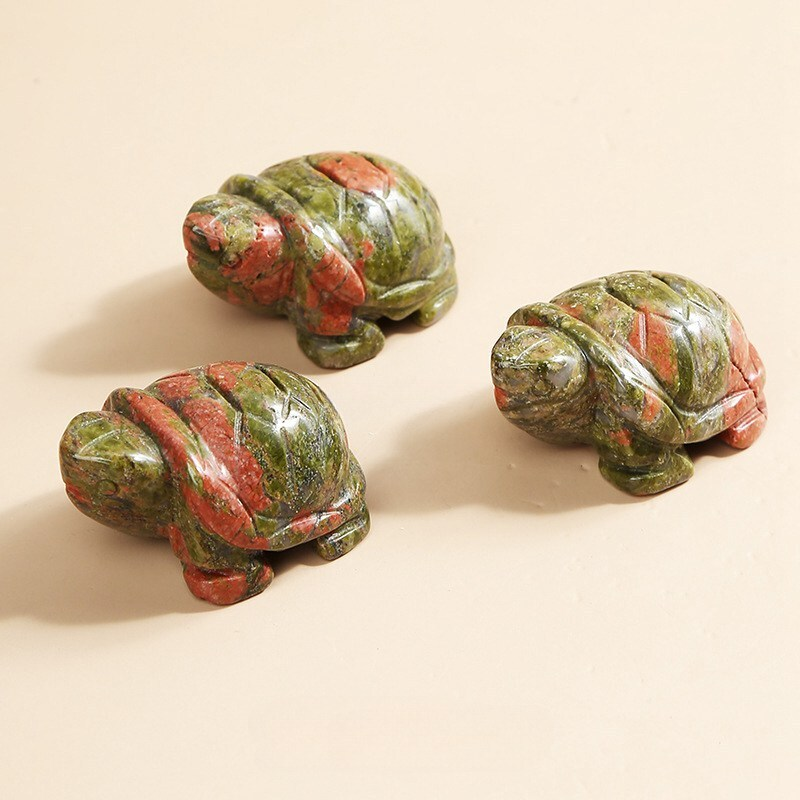 Natural Quartz Carved Longevity Tortoise Crystal Healing Gemstone Animal Turtle