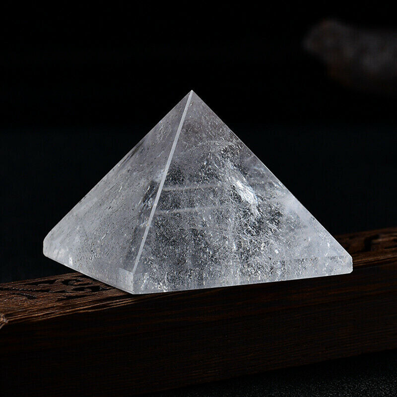 Natural Clear Quartz Crystal Orgone Energy Pyramid Healing Mineral Stone Tower