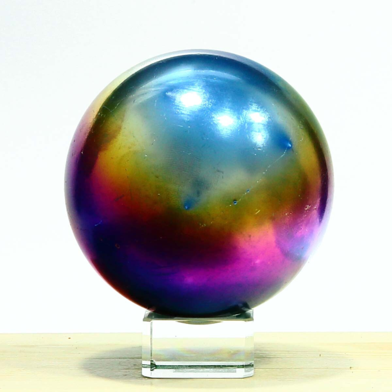 811g Natural Crystal Electroplated Rainbow Crystal Ball Quartz Sphere Healing