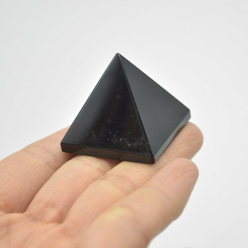 Natural Gemstone Obsidian Quartz Crystal Pyramid Chakra Energy Tower Rock Stone