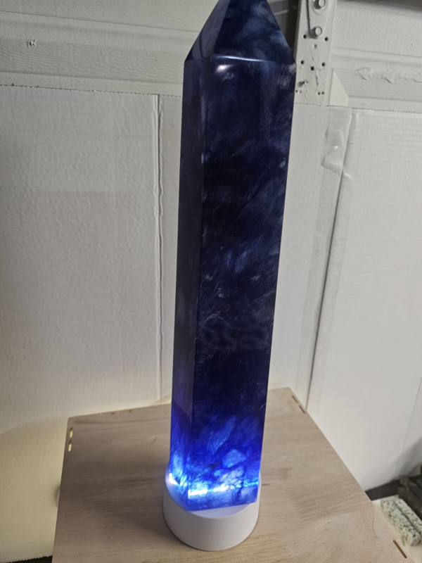 6.8LB 13.7" Huge Blue Smelt Melting Quartz Crystal Point Tower Polished Healing