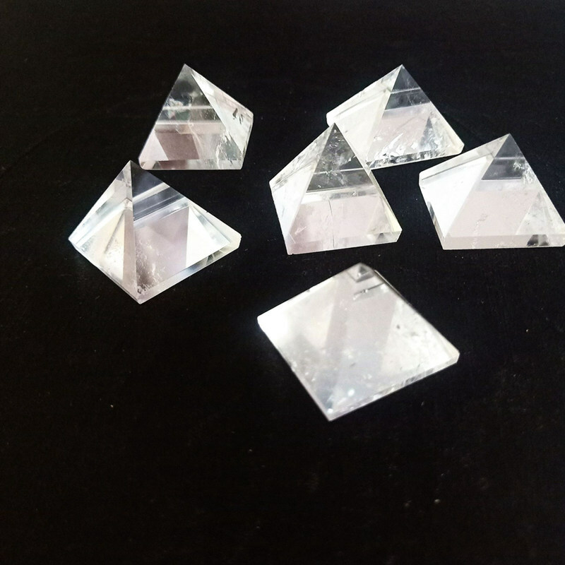 Natural Clear Quartz Crystal Energy Tower Reiki Mineral Pyramid Gemstone Decor