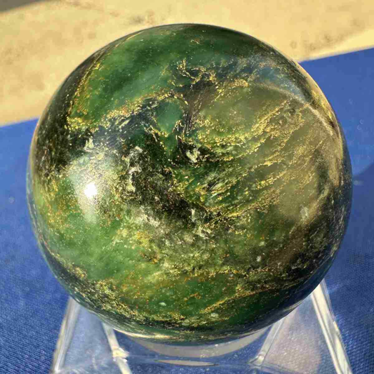 250g Natural Emerald Sphere Quartz Crystal Energy polished ball mineral Healing