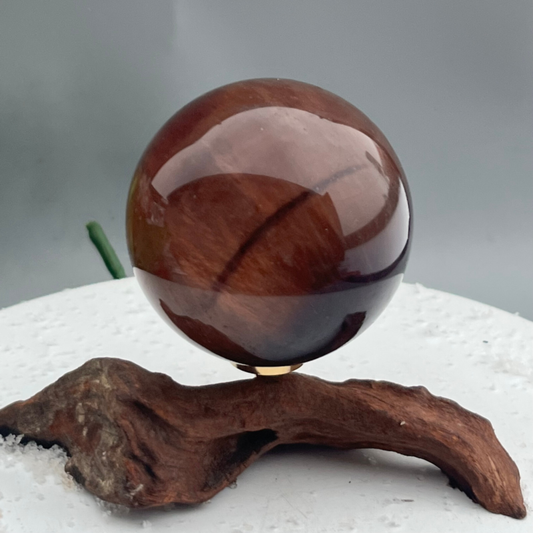 339 Ke Natural Fluorite Ball Colorful Quartz Crystal Gem Repair + Bracket