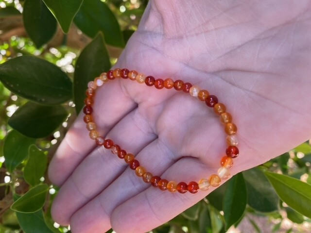 Natural Stone Stretch Bracelet 4mm - Healing Gemstone Beaded thin stackable USA