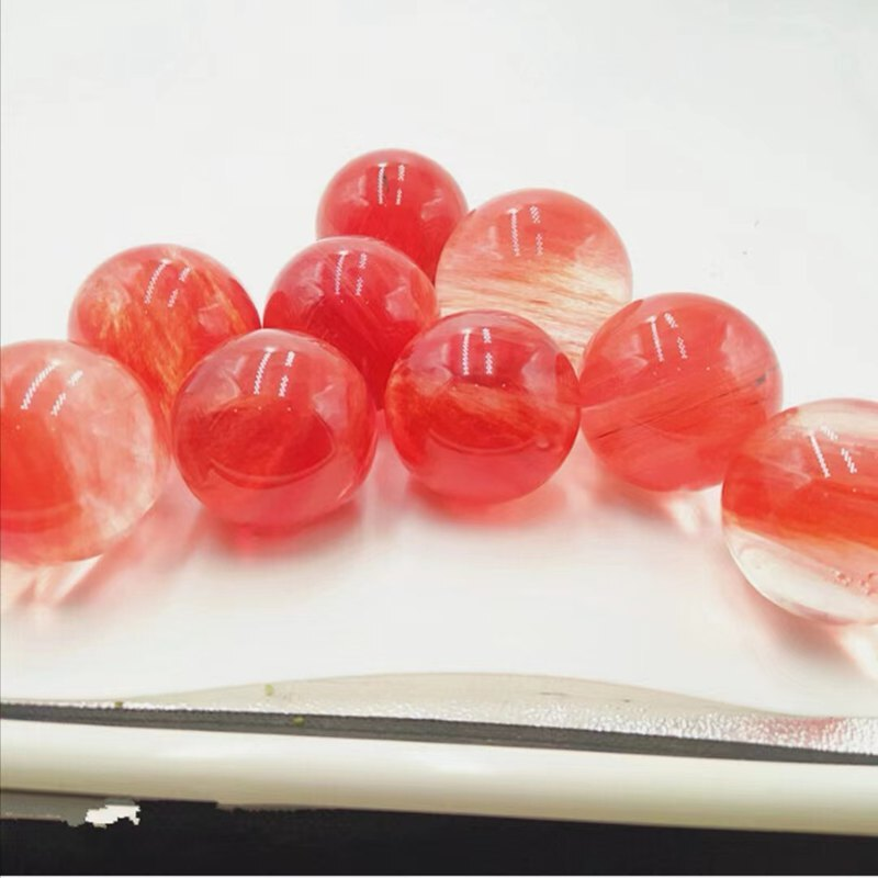 HOT Natural Healing Stone Rare Red Melting Crystal Ball Gemstone Sphere W/ Stand