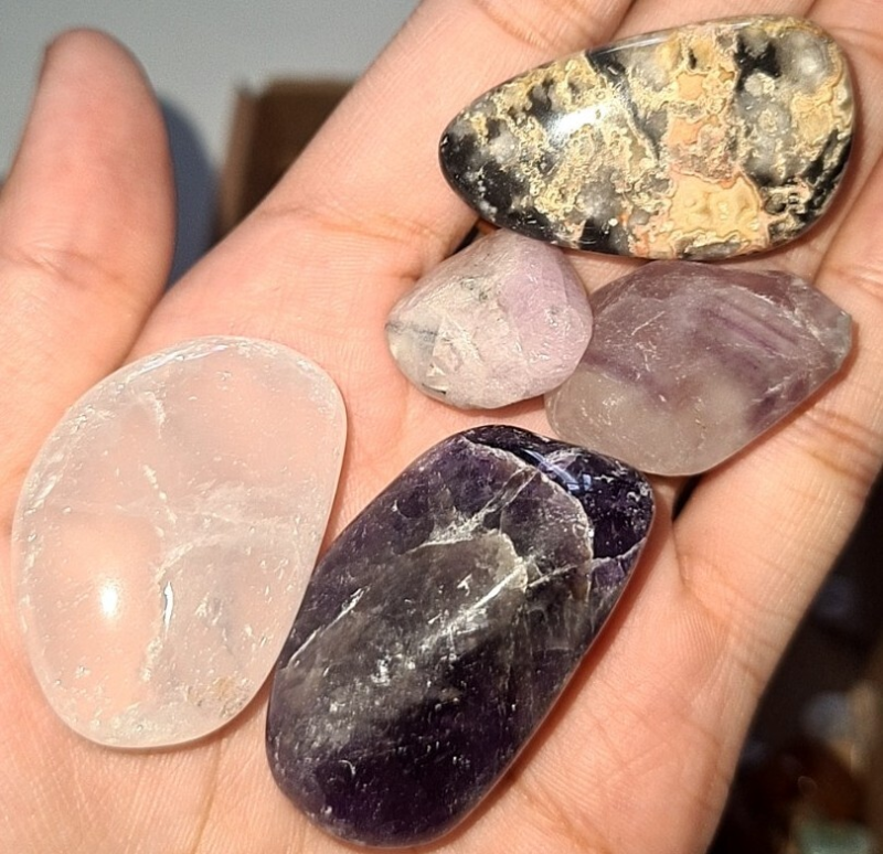 Crystal Mixed Bundle JobLot Sphere Large Heart Palmstone Bracelet Worry Stone...