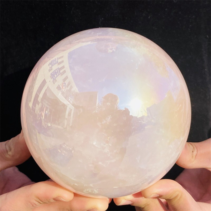 2290g Rose Crystal Ball Treasure electroplated Powder Healing Sphere
