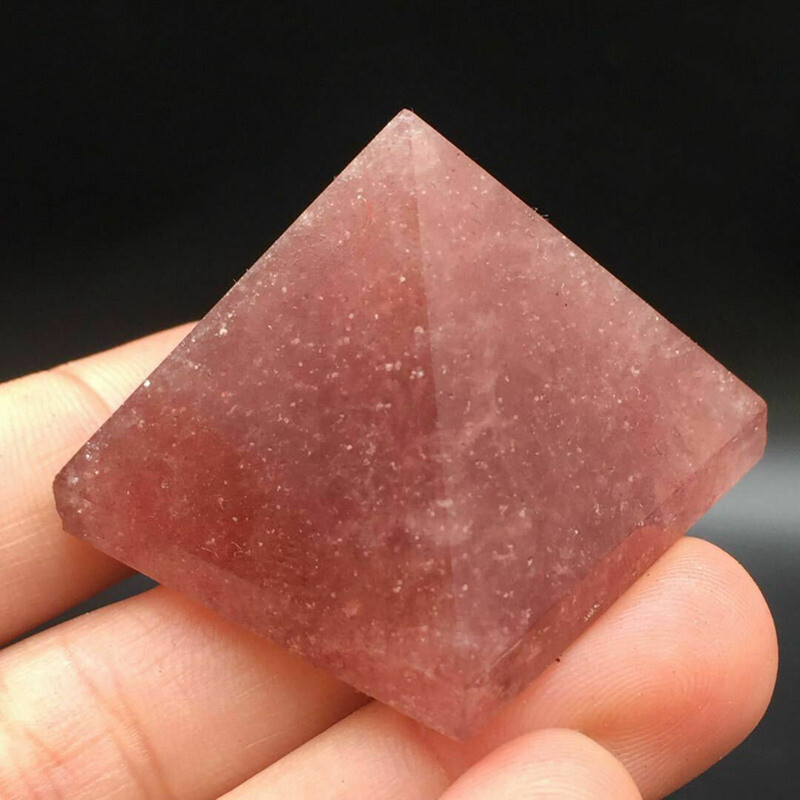1Pc Natural Strawberry Quartz Energy Tower Crystal Chakra Healing Rock Pyramid
