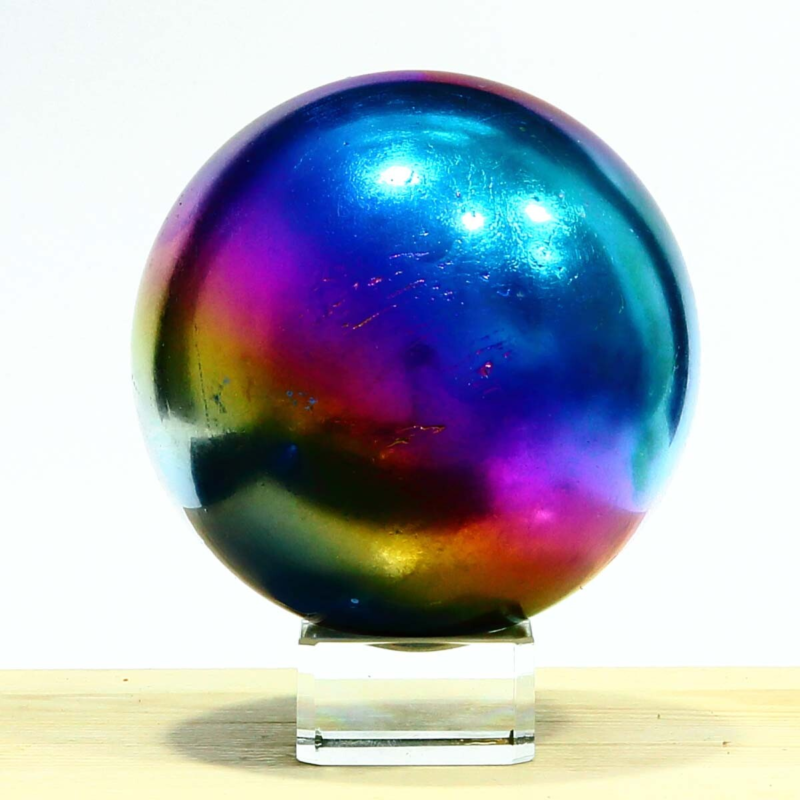 791g Natural Crystal Electroplated Rainbow Crystal Ball Quartz Sphere Healing