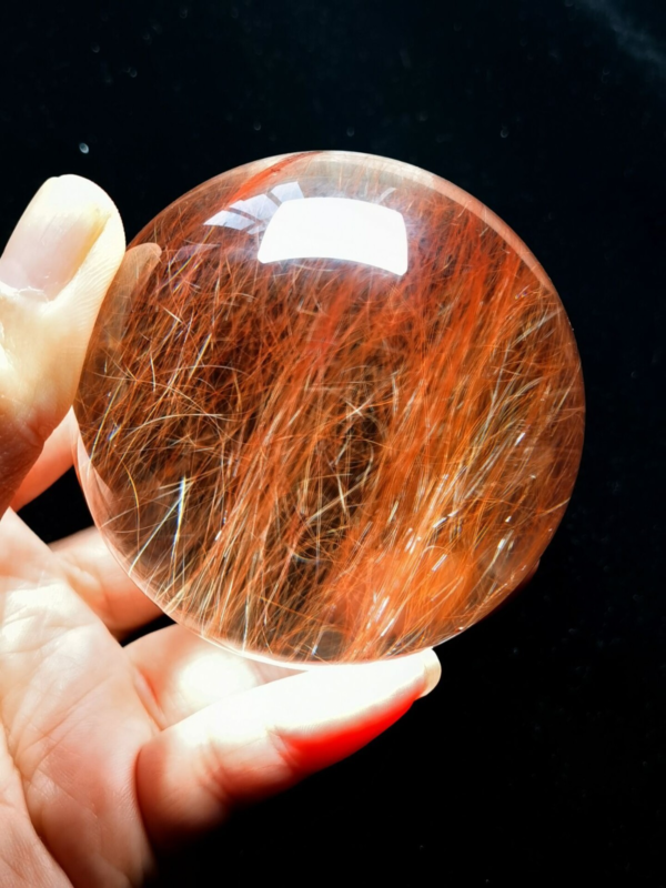 Museum Collection Tibetan High Altitude Red Rutilated Ball Sphere Orb Gem 2.48&apos;