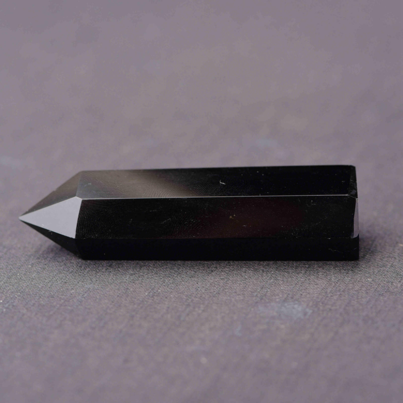 50-60mm Natural Obsidian Quartz Crystal Stone Point Healing Hexagonal Wand Black